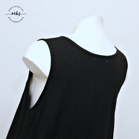 Moss Club Linen Cotton Blend Crew Neck Sleeveless Baggy Midi Dress - Picture 7 of 11